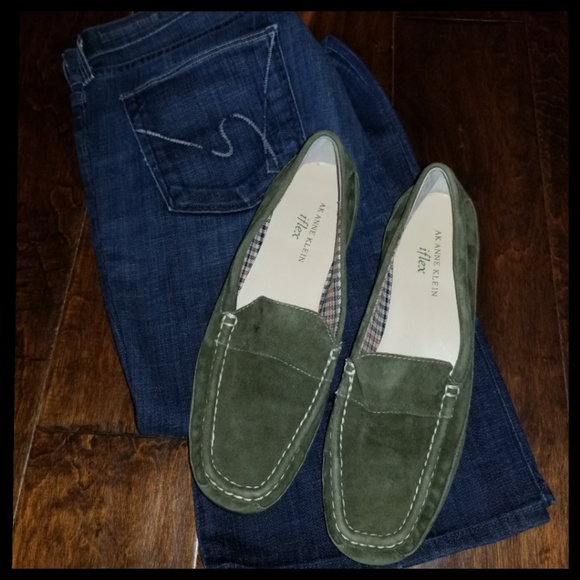 anne klein suede loafers